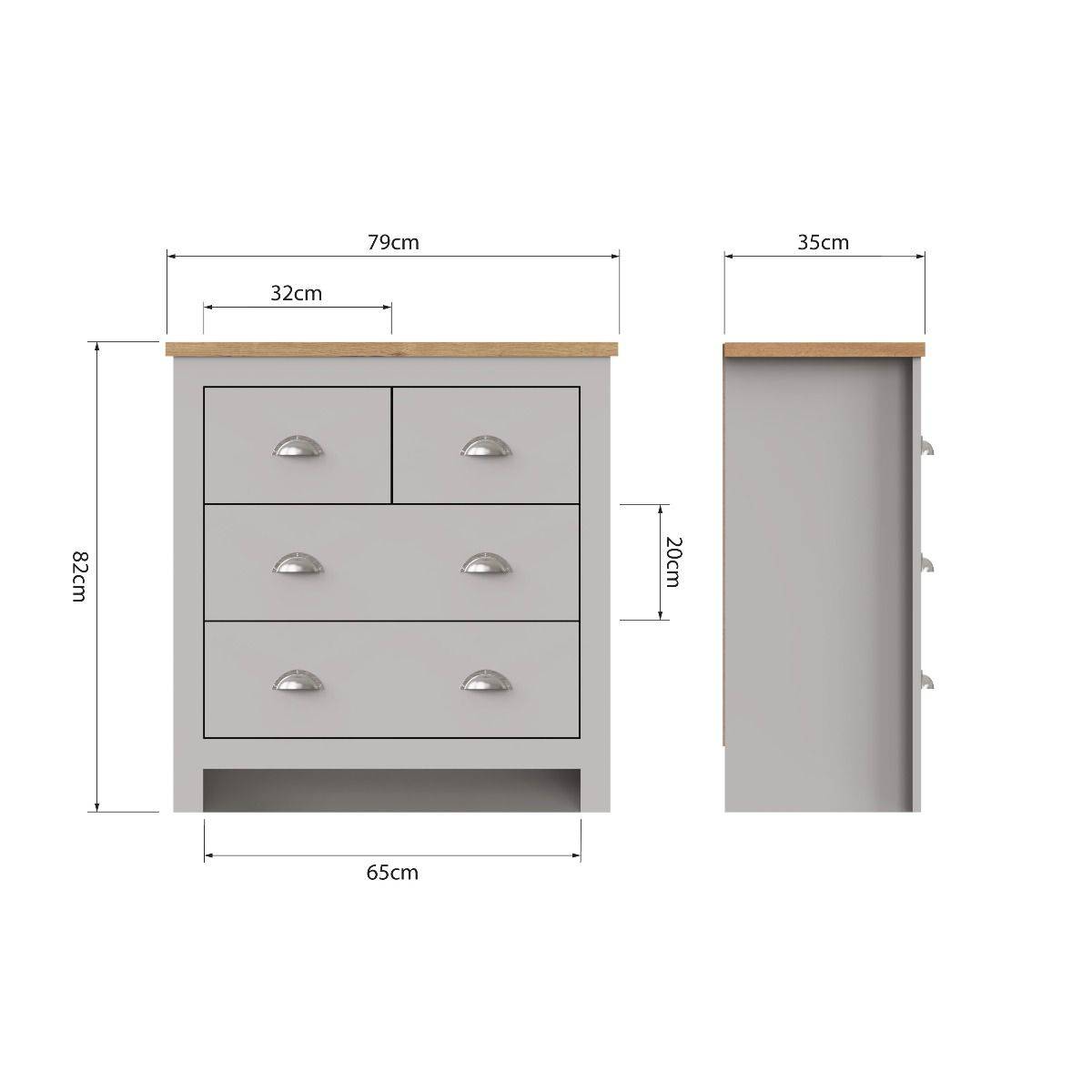 Lisbon 4 drawer chest of drawers by TAD in Grey - Price Crash Furniture