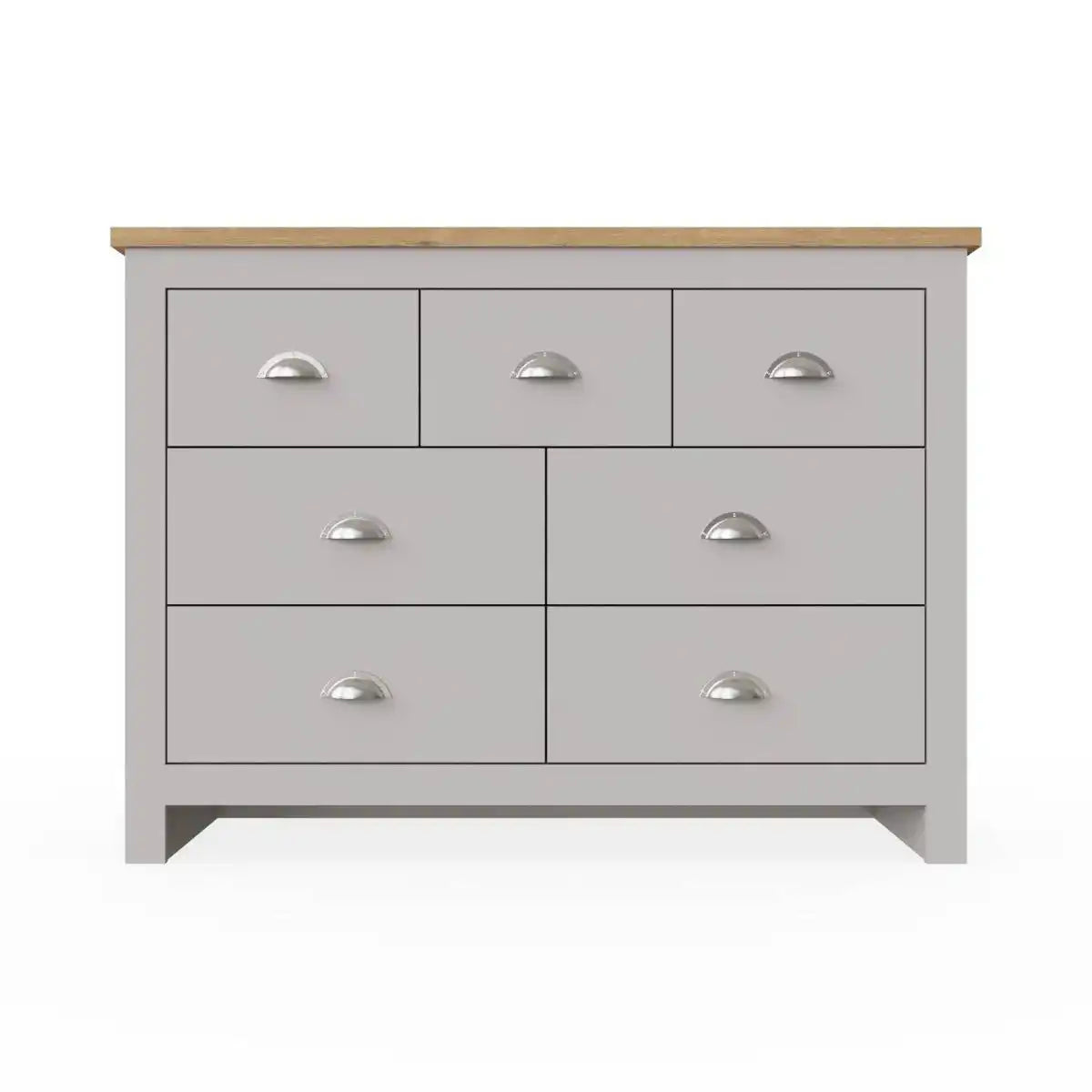 Lisbon 7 drawer chest of drawers by TAD in Grey - Price Crash Furniture