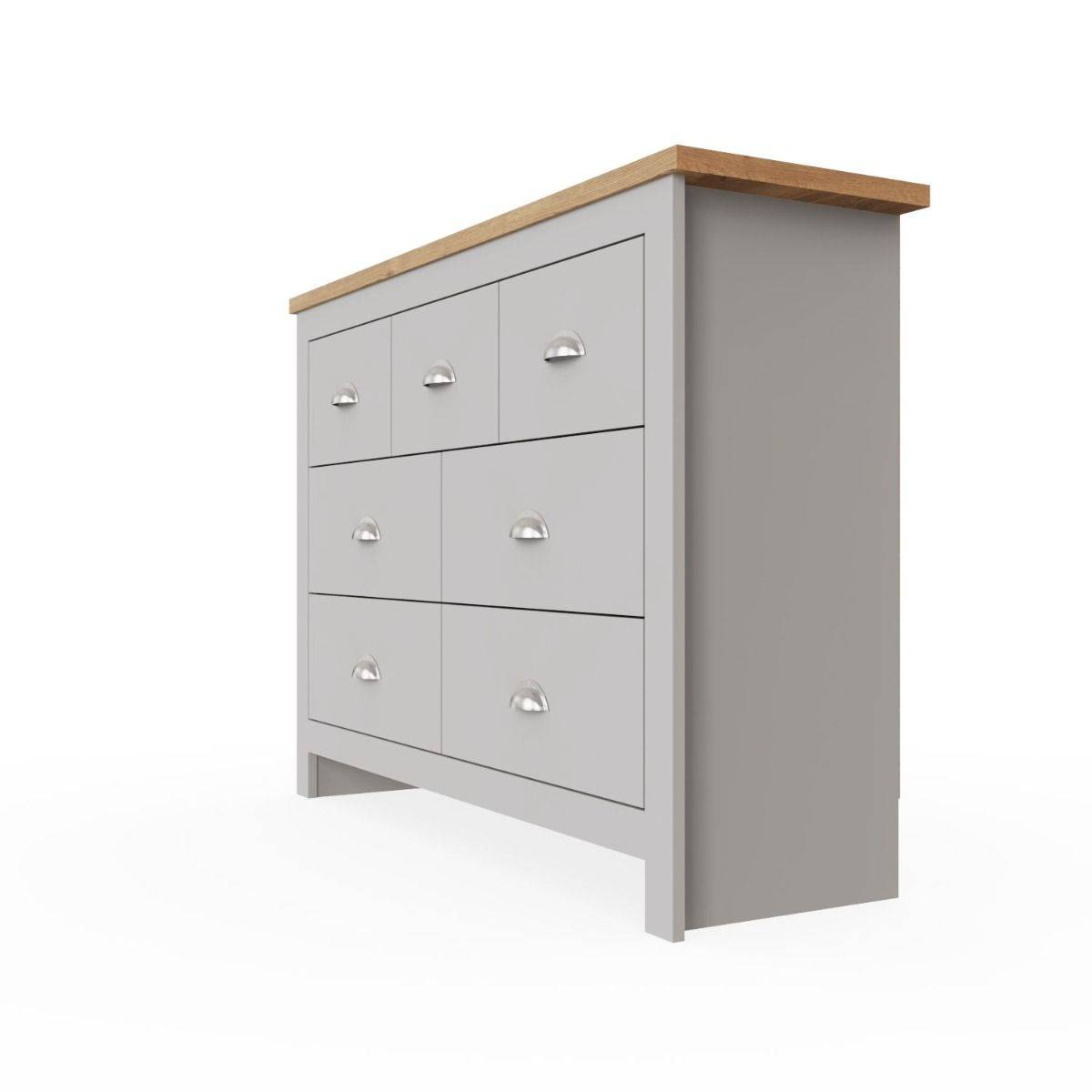 Lisbon 7 drawer chest of drawers by TAD in Grey - Price Crash Furniture