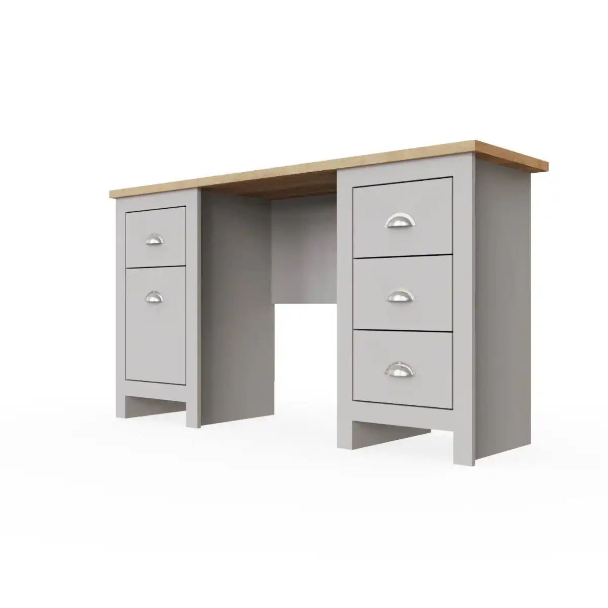 Lisbon laptop desk table in grey & oak by TAD - Price Crash Furniture