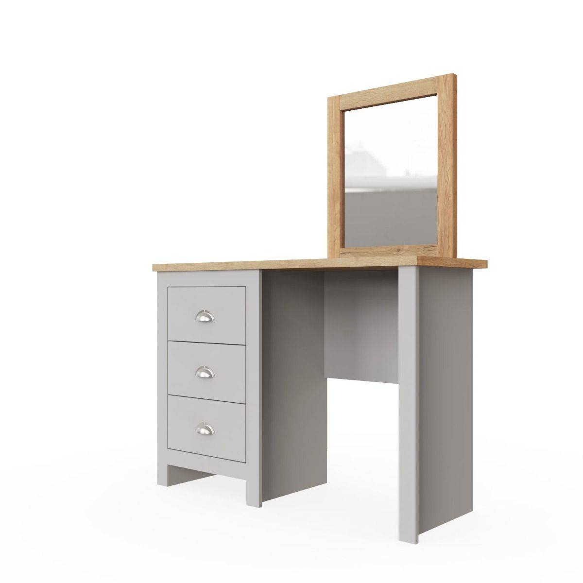 Lisbon DRESSING TABLE 3 DRAWER SET in Grey - Price Crash Furniture