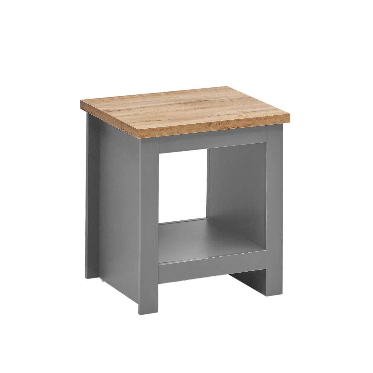 Lisbon simple bedside table / lamp table by TAD in Grey - Price Crash Furniture