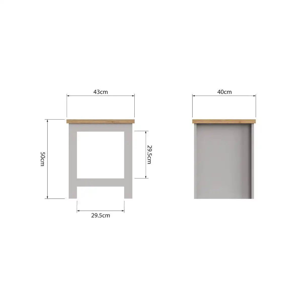 Lisbon simple bedside table / lamp table by TAD in Grey - Price Crash Furniture