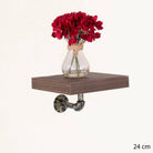 Loft 24cm Wall Shelf with Pipe Design Brackets by Core - Price Crash Furniture