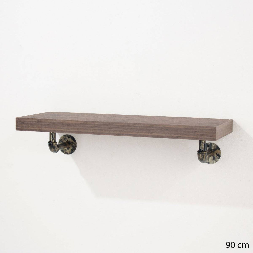 Loft 90cm Wall Shelf with Pipe Design Brackets by Core - Price Crash Furniture