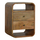 London 2 Drawer Bedside Table in Solid Mango Wood - Price Crash Furniture