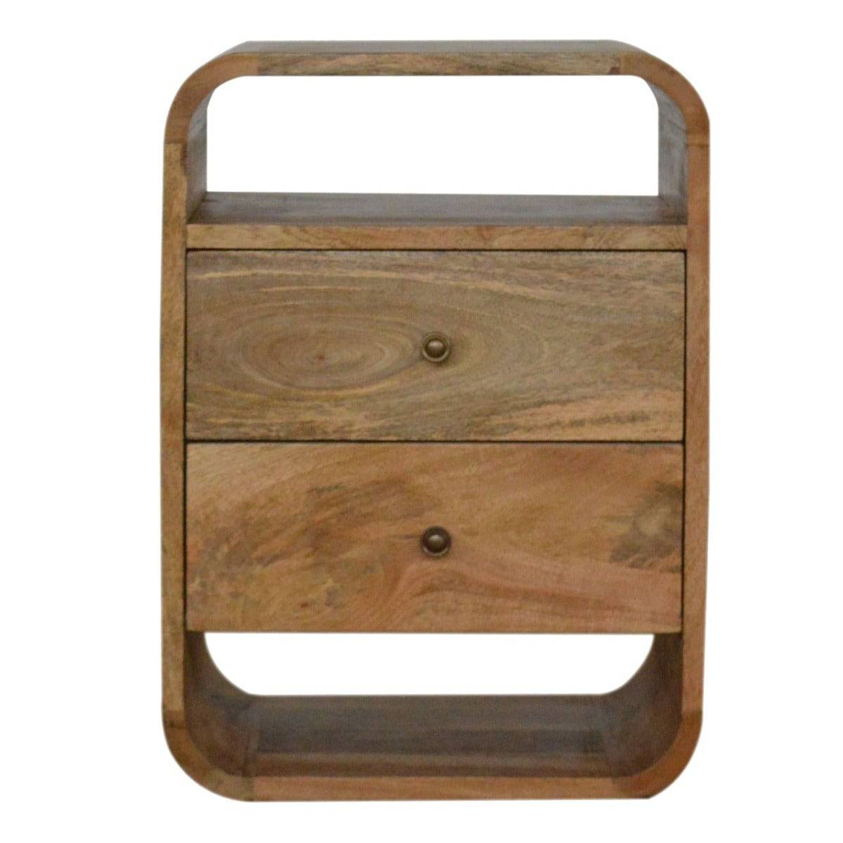 London 2 Drawer Bedside Table in Solid Mango Wood - Price Crash Furniture