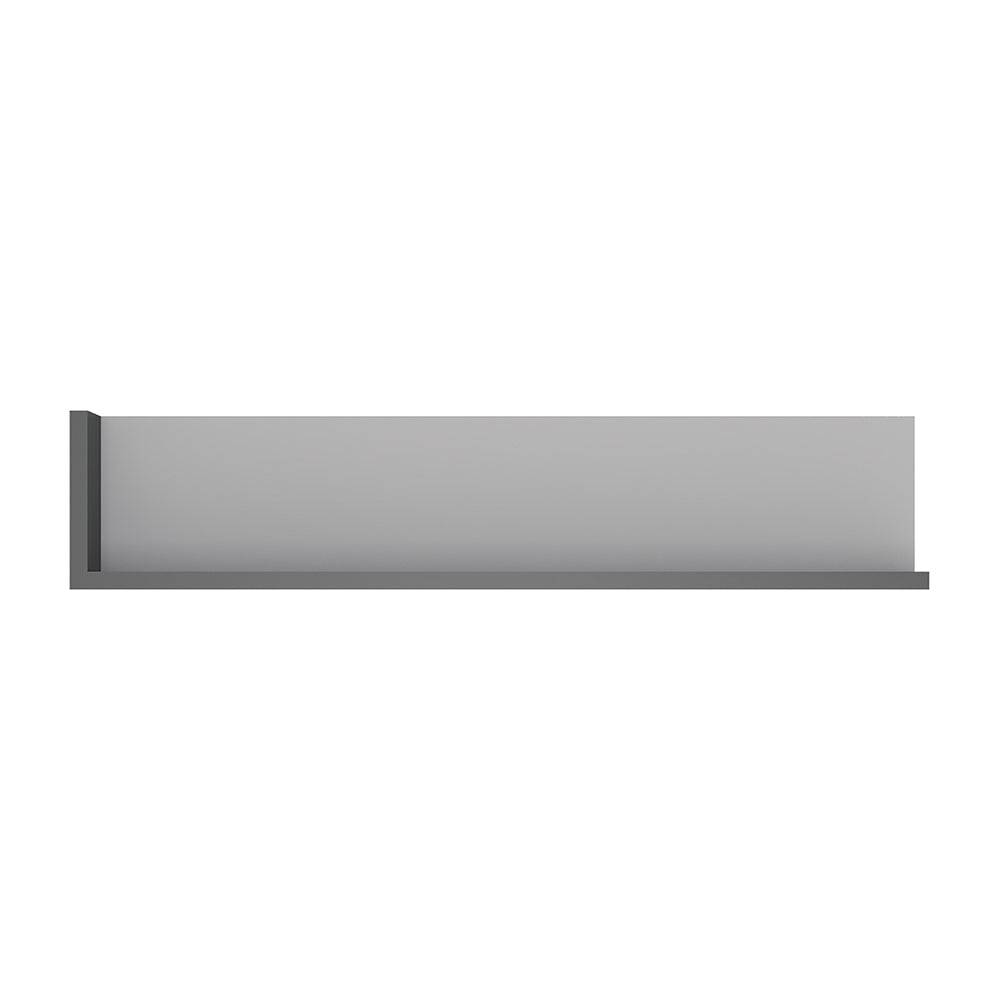 Lyon 120cm Wall Shelf In Platinum/Light Grey Gloss - Price Crash Furniture