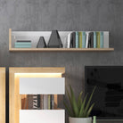 Lyon 120cm Wall Shelf In Riviera Oak/White High Gloss - Price Crash Furniture