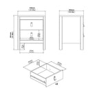 Madrid Bedside Table Cabinet 2 Drawers in White - Price Crash Furniture