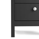 Madrid Bedside Table Cabinet with 2 Drawers in Matt Black - Price Crash Furniture