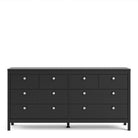 Madrid Large Wide (4+4) 8 Drawer Chest of Drawers in Black - Price Crash Furniture