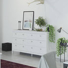 Madrid Large Wide (4+4) 8 Drawer Chest of Drawers in White - Price Crash Furniture