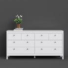 Madrid Large Wide (4+4) 8 Drawer Chest of Drawers in White - Price Crash Furniture