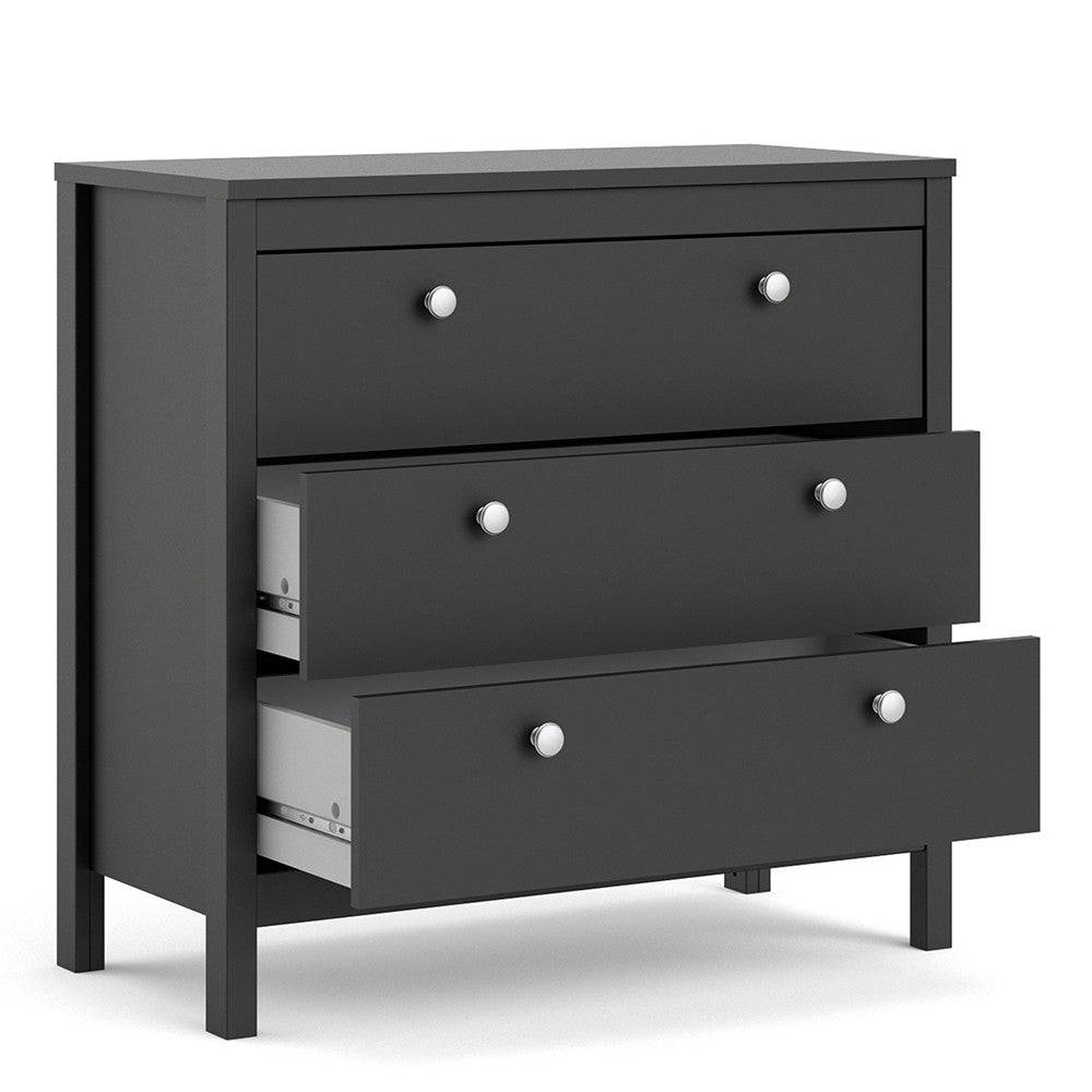 Madrid Shaker Style 3+2 5 Drawer Chest of Drawers Unit in White - Price Crash Furniture