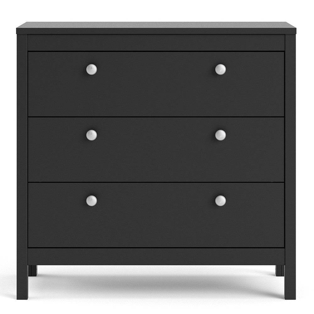 Madrid Shaker Style 3+2 5 Drawer Chest of Drawers Unit in White - Price Crash Furniture