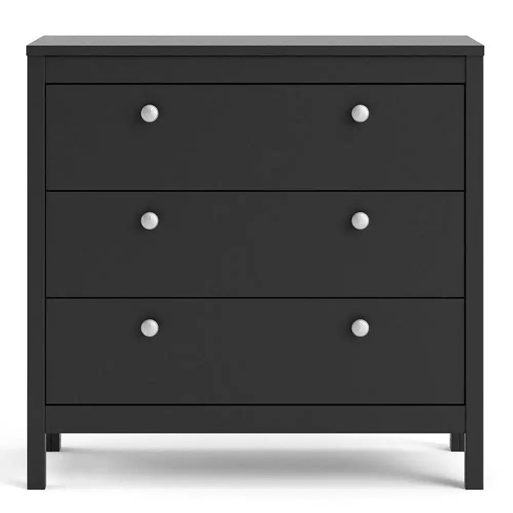 Madrid Shaker Style 3+2 5 Drawer Chest of Drawers Unit in White - Price Crash Furniture