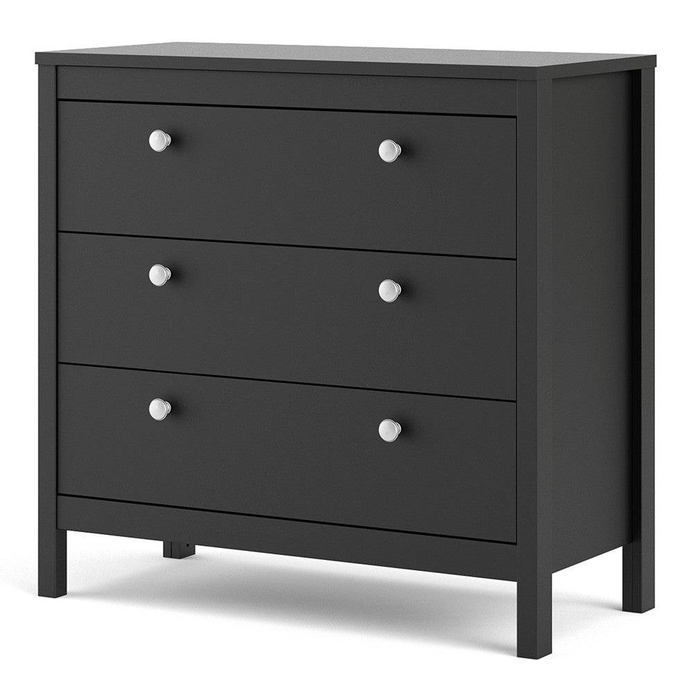 Madrid Shaker Style 3+2 5 Drawer Chest of Drawers Unit in White - Price Crash Furniture