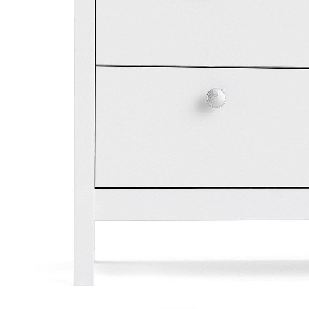 Madrid Shaker Style 3+2 5 Drawer Chest of Drawers Unit in White - Price Crash Furniture