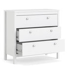 Madrid Shaker Style 3 Drawer Chest of Drawers Unit in White - Price Crash Furniture