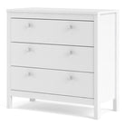 Madrid Shaker Style 3 Drawer Chest of Drawers Unit in White - Price Crash Furniture