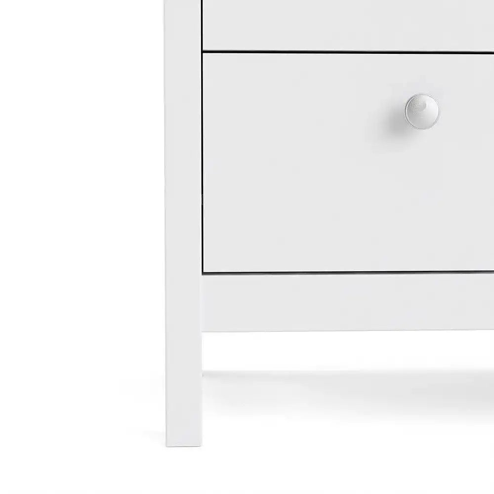 Madrid Shaker Style 3 Drawer Chest of Drawers Unit in White - Price Crash Furniture