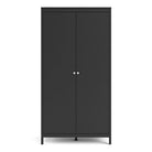 Madrid Tall Wardrobe with 2 Doors in Matt Black - Price Crash Furniture