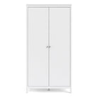 Madrid Tall Wardrobe with 2 Doors in White - Price Crash Furniture