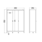 Madrid Tall Wide Wardrobe with 3 Doors in Matt Black - Price Crash Furniture