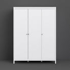 Madrid Tall Wide Wardrobe With 3 Doors in White - Price Crash Furniture