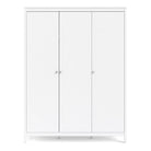 Madrid Tall Wide Wardrobe With 3 Doors in White - Price Crash Furniture