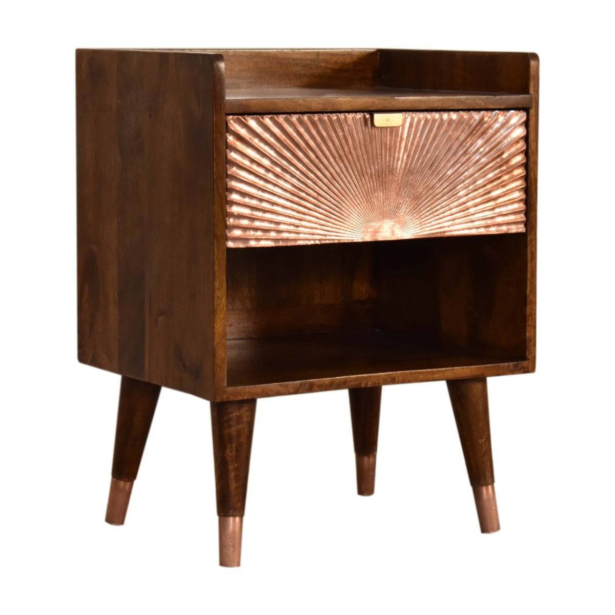 Manila Copper 1 Drawer Bedside - Price Crash Furniture