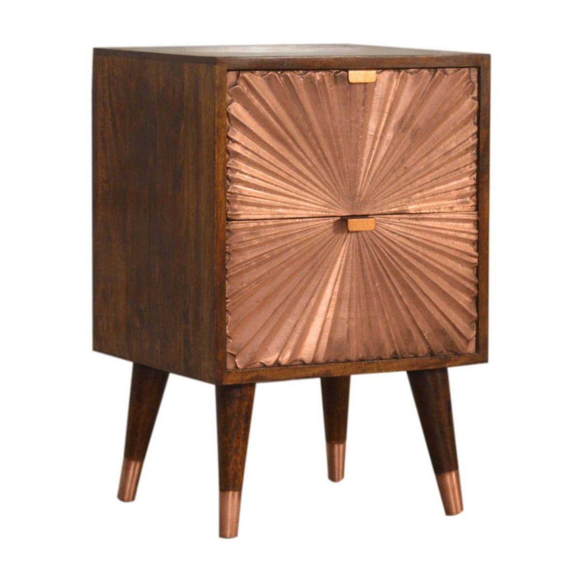 Manila Copper Bedside Cabinet Unit - Price Crash Furniture