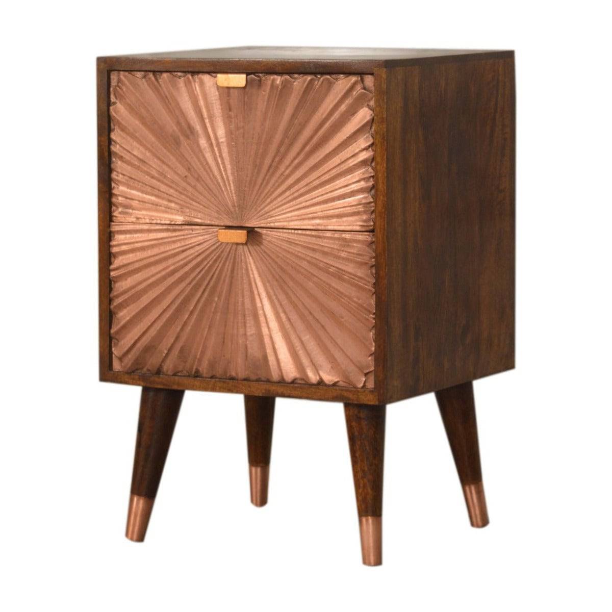 Manila Copper Bedside Cabinet Unit - Price Crash Furniture