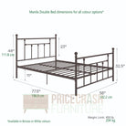 Manila UK Double Bed (USA Full Size) in Bronze Metal by Dorel - Price Crash Furniture