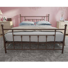 Manila UK King Size Bed (USA Queen Size) in Bronze Metal by Dorel - Price Crash Furniture