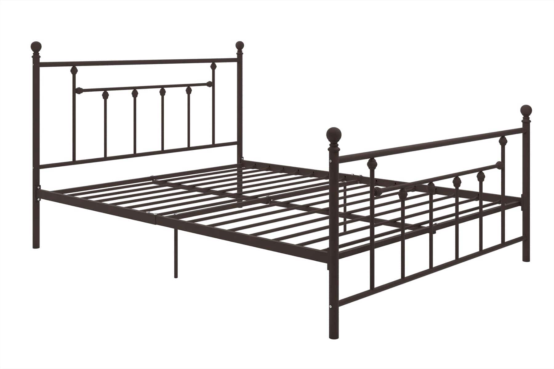 Manila UK King Size Bed (USA Queen Size) in Bronze Metal by Dorel - Price Crash Furniture