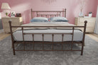 Manila UK King Size Bed (USA Queen Size) in Bronze Metal by Dorel - Price Crash Furniture