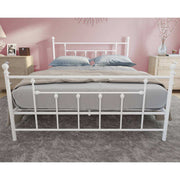Manila UK King Size Bed (USA Queen Size) in White Metal by Dorel - Price Crash Furniture
