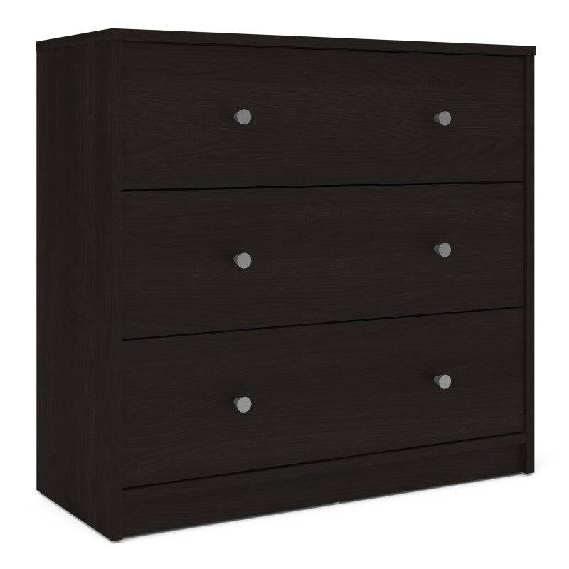 May 3 Drawer Chest of Drawers In Black - Price Crash Furniture