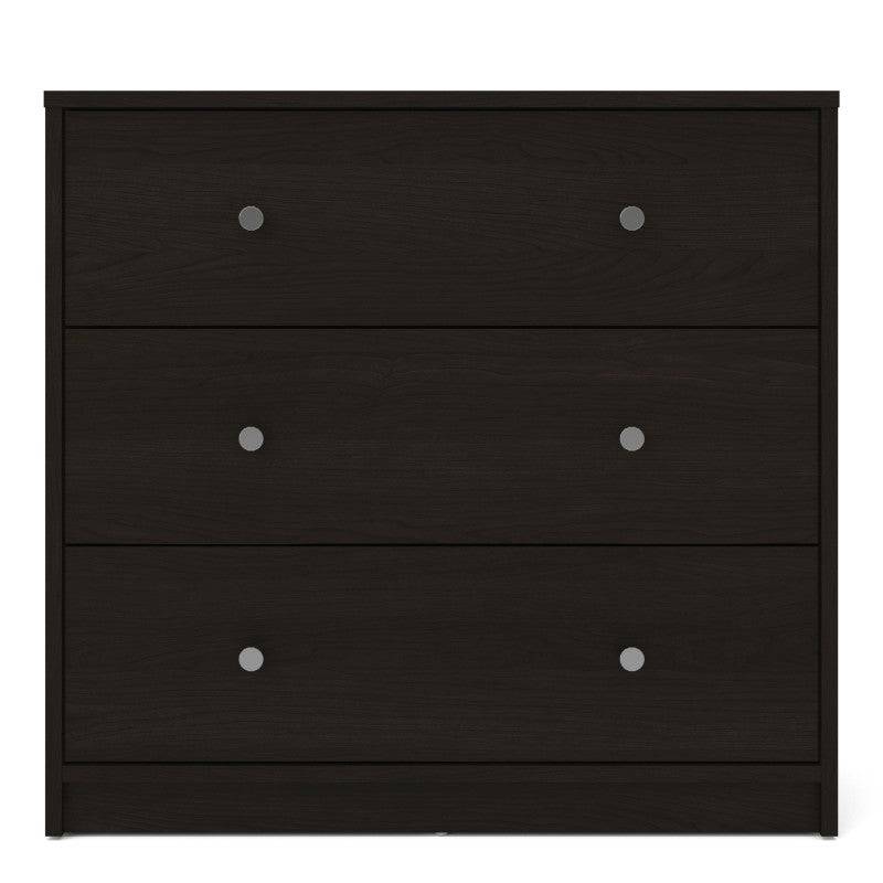 May 3 Drawer Chest of Drawers In Black - Price Crash Furniture