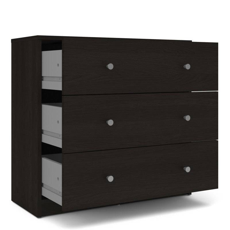 May 3 Drawer Chest of Drawers In Black - Price Crash Furniture