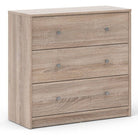 May 3 Drawer Chest of Drawers in Truffle Oak Effect - Price Crash Furniture