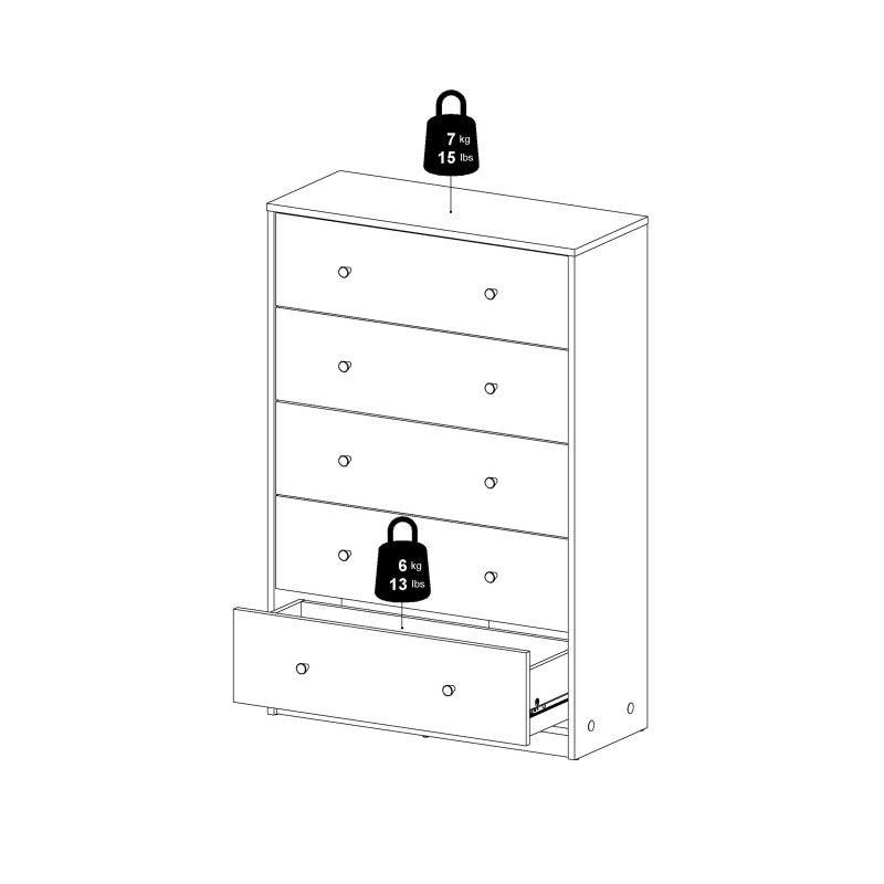 May 3 Drawer Chest of Drawers in White - Price Crash Furniture