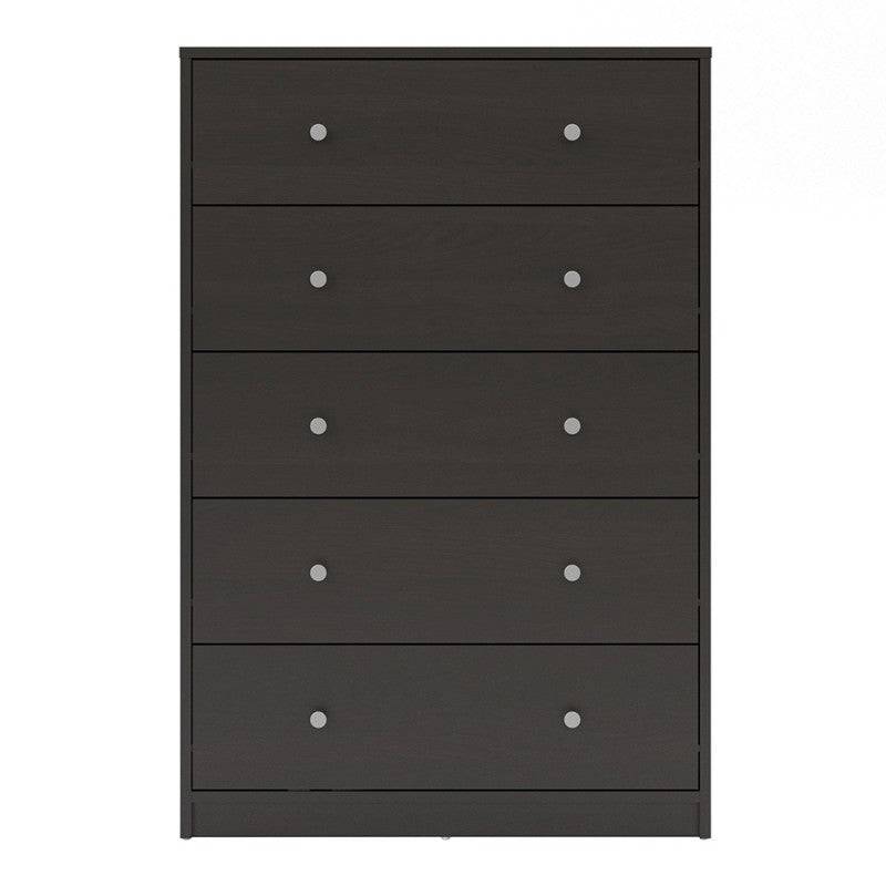 May 5 Drawer Chest of Drawers in Black - Price Crash Furniture