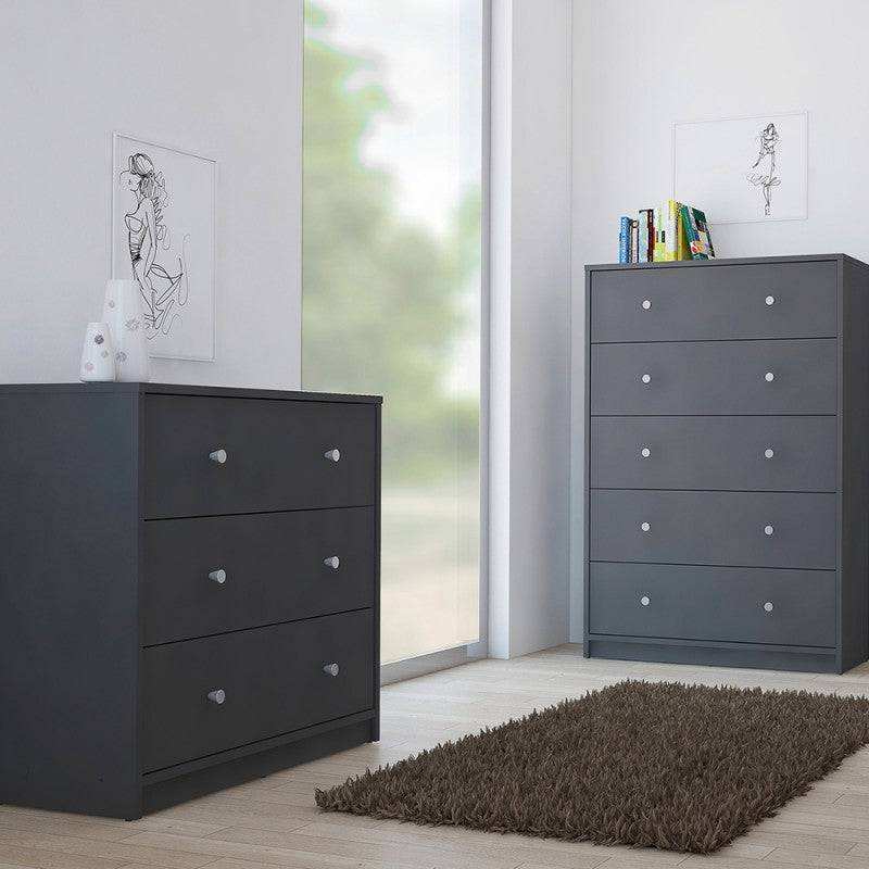 May 5 Drawer Chest of Drawers in Coffee - Price Crash Furniture