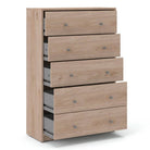 May 5 Drawer Chest of Drawers in Jackson Hickory Oak - Price Crash Furniture