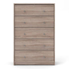 May 5 Drawer Chest of Drawers in Truffle Oak Effect - Price Crash Furniture