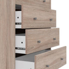 May 5 Drawer Chest of Drawers in Truffle Oak Effect - Price Crash Furniture