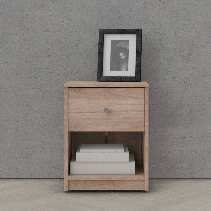 May Bedside Cabinet with 1 Drawer in Jackson Hickory Oak - Price Crash Furniture